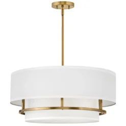 Elstead Lighting Graham Deckenleuchte Duo Mount Large 4-Light Messing Altweiß E14
