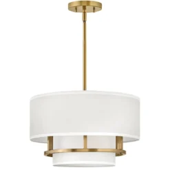 Elstead Lighting Graham Deckenleuchte Duo Mount Medium 3-Light Messing Altweiß E14