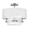 Elstead Lighting Graham Deckenleuchte Duo Mount Medium 3-Light Nickel Altweiß E14