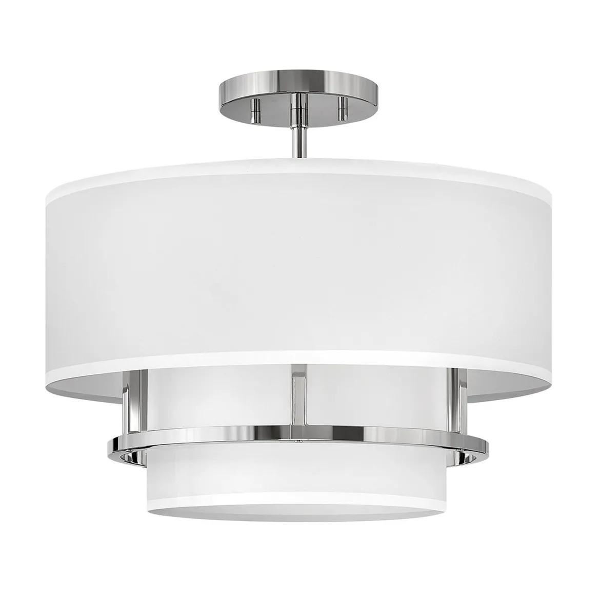 Elstead Lighting Graham Deckenleuchte Duo Mount Medium 3-Light Nickel Altweiß E14