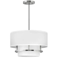 Elstead Lighting Graham Deckenleuchte Duo Mount Medium 3-Light Nickel Altweiß E14