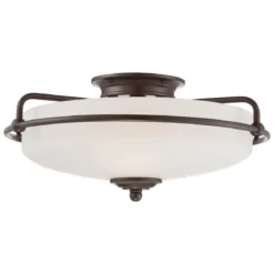 Elstead Lighting Griffin Deckenleuchte Bronze Glas opal