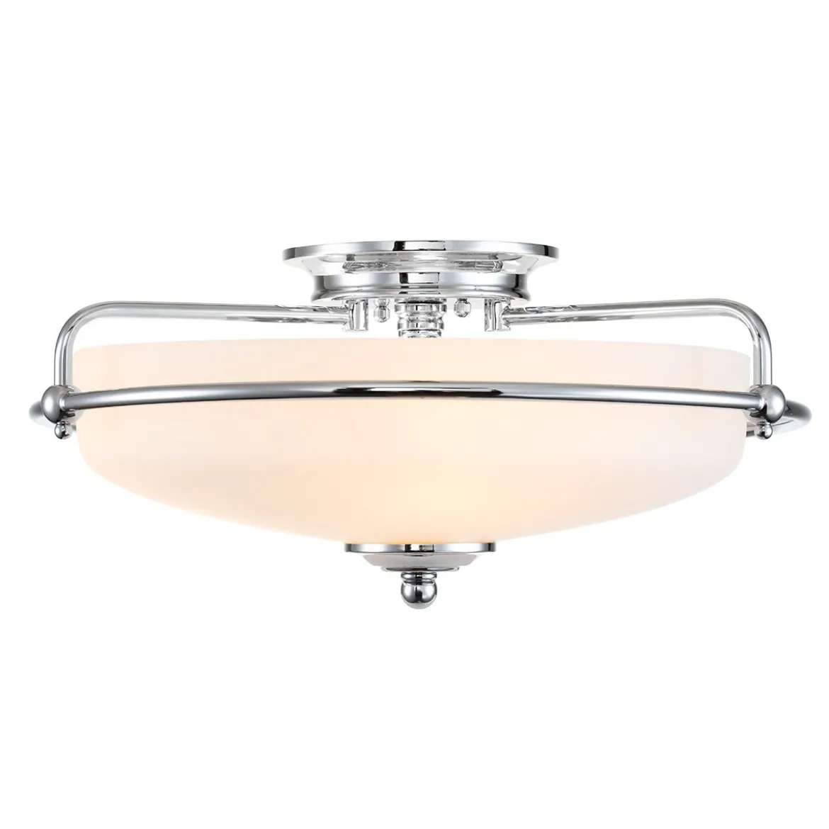 Elstead Lighting Griffin Deckenleuchte Chrom Glas opal