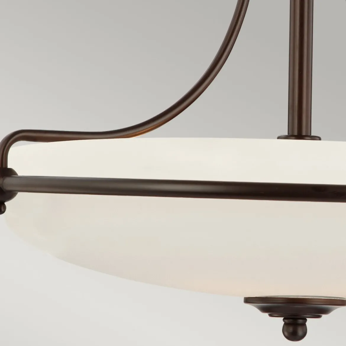 Elstead Lighting Griffin 3-Light Semi-Flush Light Deckenleuchte Bronze Opal