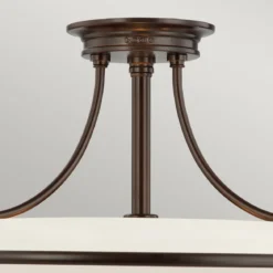 Elstead Lighting Griffin 3-Light Semi-Flush Light Deckenleuchte Bronze Opal