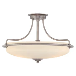 Elstead Lighting Griffin 3-Light Semi-Flush Light Deckenleuchte antik nickel