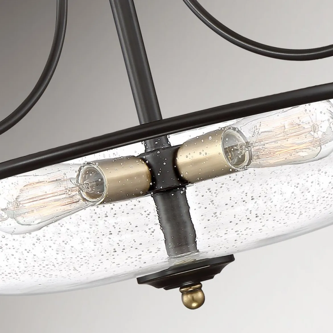 Elstead Lighting Griffin 3-Light Semi-Flush Light Deckenleuchte Bronze Glas