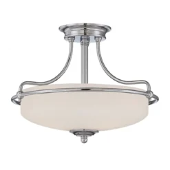 Elstead Lighting Griffin 3-Light Semi-Flush Light Deckenleuchte Chrom