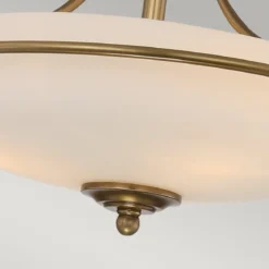Elstead Lighting Griffin 3-Light Semi-Flush Light Deckenleuchte Messing
