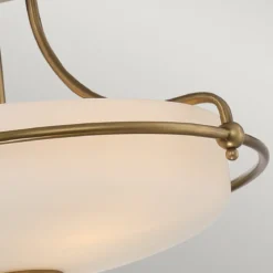 Elstead Lighting Griffin 3-Light Semi-Flush Light Deckenleuchte Messing