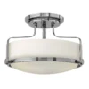 Elstead Lighting Harper Deckenleuchte Semi-Flush Small Chrom poliert Opalglas E27