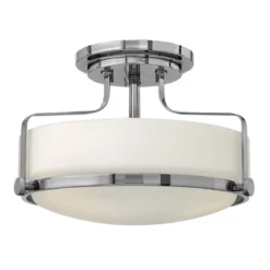 Elstead Lighting Harper Deckenleuchte Semi-Flush Small Chrom poliert Opalglas E27