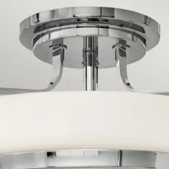 Elstead Lighting Harper Deckenleuchte Semi-Flush Medium 3-Light Chrom poliert Opalglas E27