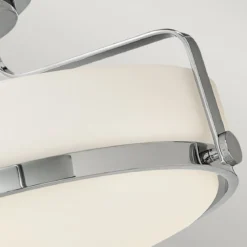 Elstead Lighting Harper Deckenleuchte Semi-Flush Medium 3-Light Chrom poliert Opalglas E27