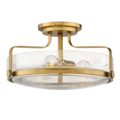 Elstead Lighting Harper Deckenleuchte Semi-Flush Medium 3-Light Messing Klarglas E27