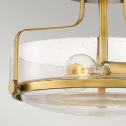 Elstead Lighting Harper Deckenleuchte Semi-Flush Small Messing Klarglas E27