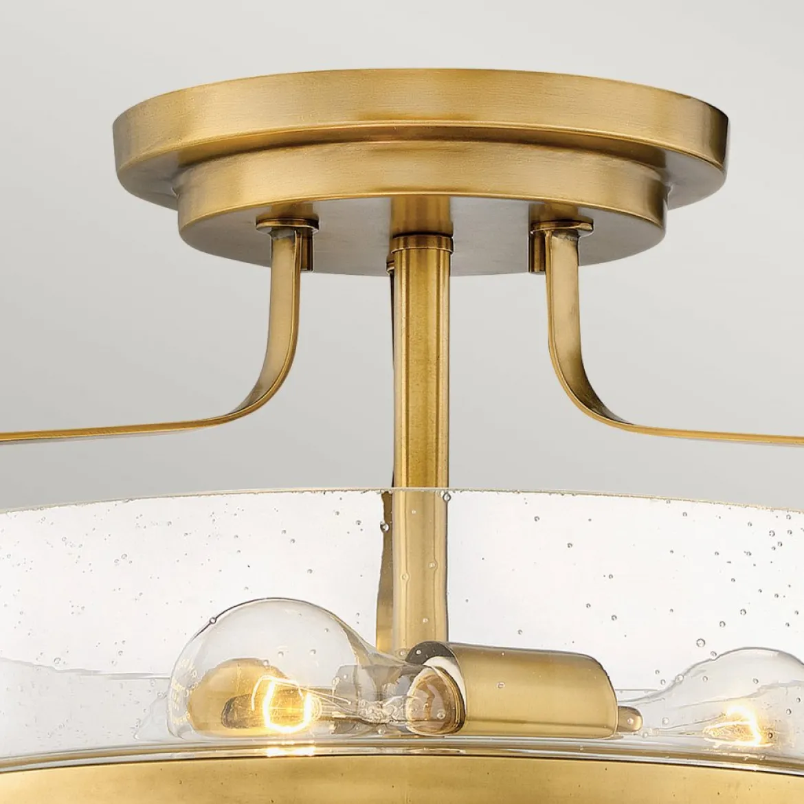 Elstead Lighting Harper Deckenleuchte Semi-Flush Small Messing Klarglas E27