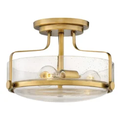Elstead Lighting Harper Deckenleuchte Semi-Flush Small Messing Klarglas E27