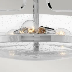 Elstead Lighting Harper Deckenleuchte Semi-Flush Medium 3-Light Chrom poliert Klarglas E27