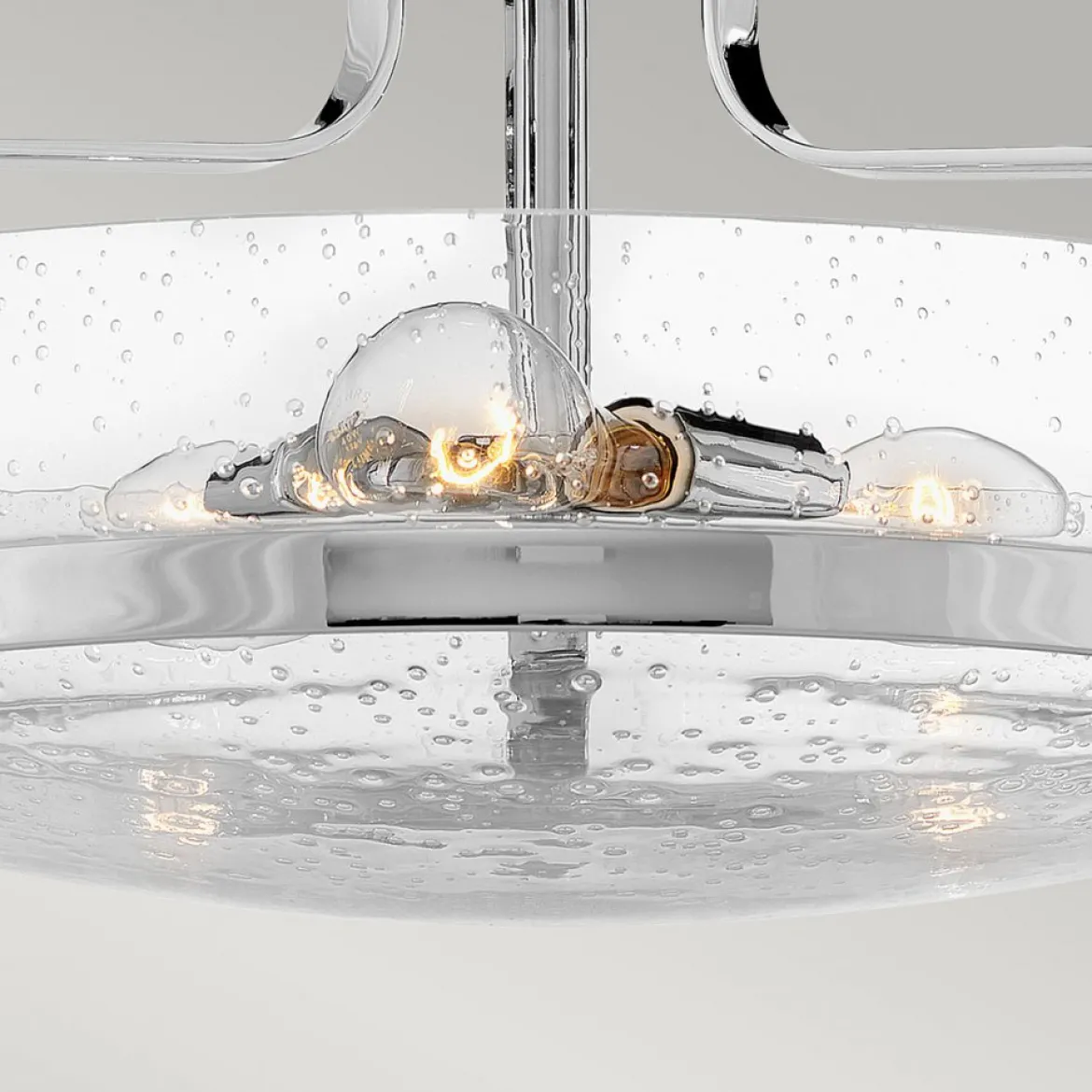 Elstead Lighting Harper Deckenleuchte Semi-Flush Medium 3-Light Chrom poliert Klarglas E27