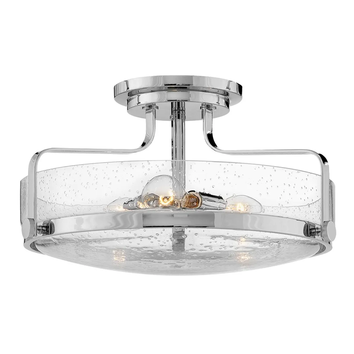 Elstead Lighting Harper Deckenleuchte Semi-Flush Medium 3-Light Chrom poliert Klarglas E27