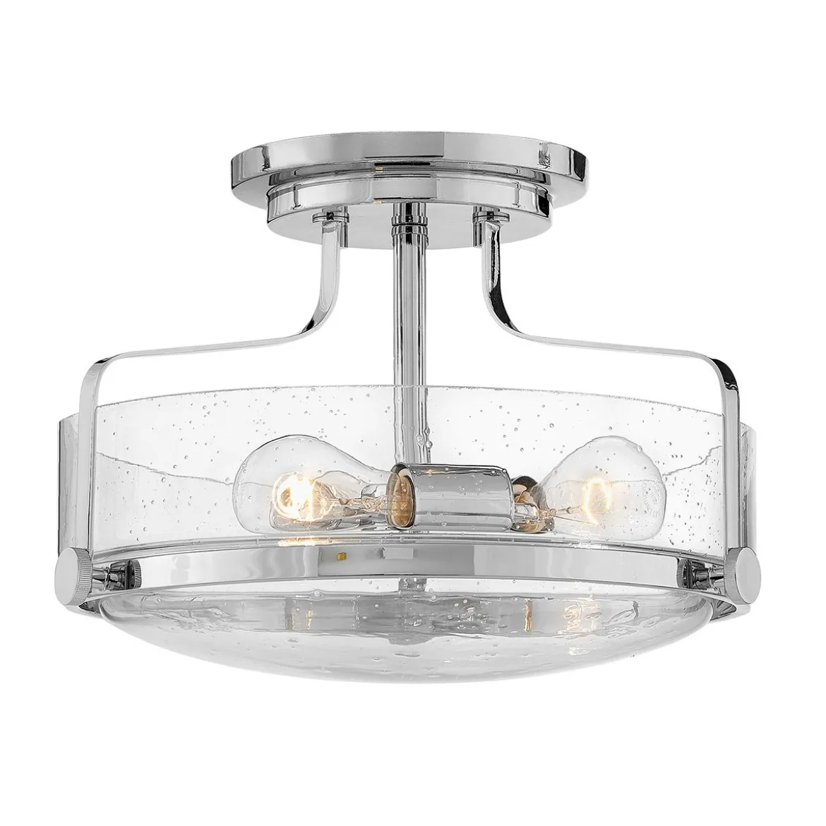 Elstead Lighting Harper Deckenleuchte Semi-Flush Small Chrom poliert Klarglas E27
