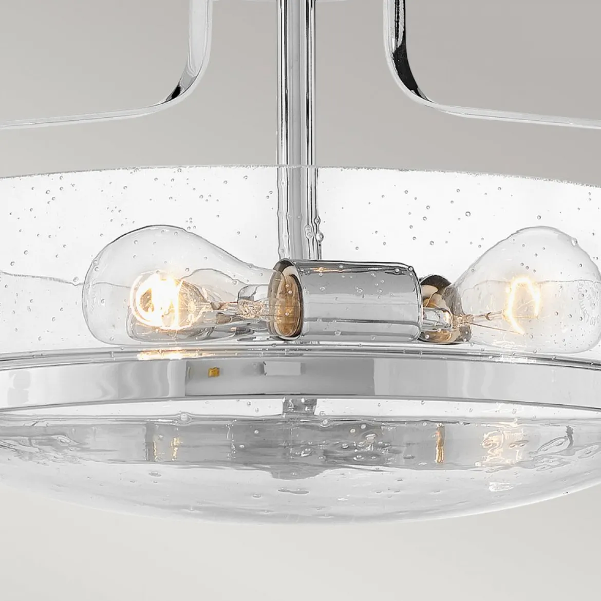Elstead Lighting Harper Deckenleuchte Semi-Flush Small Chrom poliert Klarglas E27