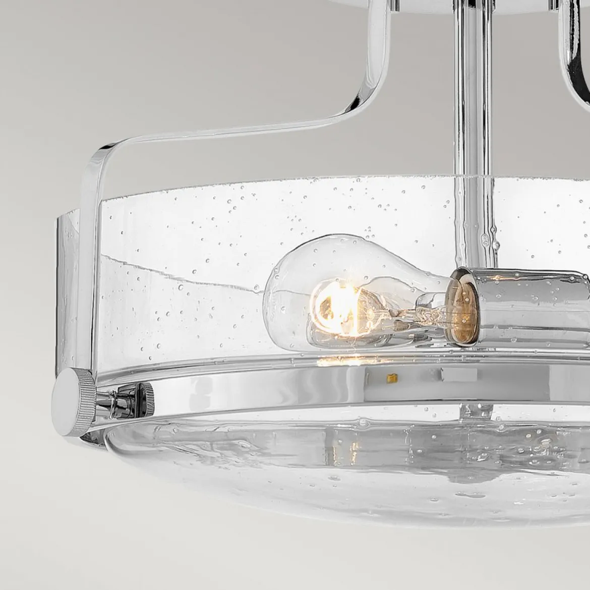 Elstead Lighting Harper Deckenleuchte Semi-Flush Small Chrom poliert Klarglas E27