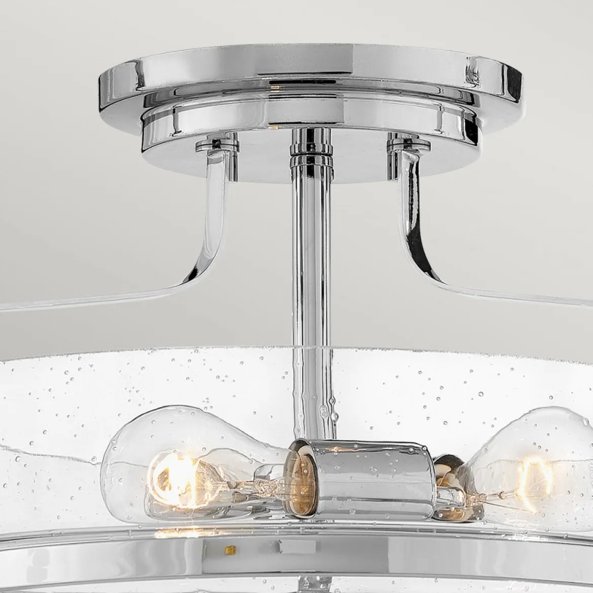 Elstead Lighting Harper Deckenleuchte Semi-Flush Small Chrom poliert Klarglas E27
