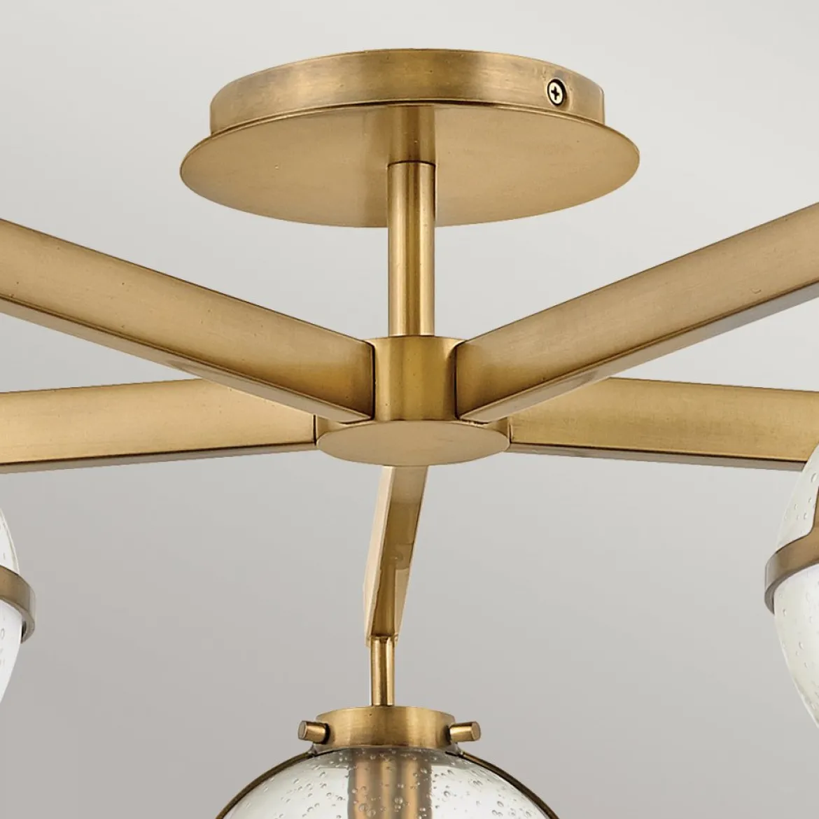 Elstead Lighting Hollis Deckenleuchte Semi-Flush 5-Light Messing Klarglas E14 IP44
