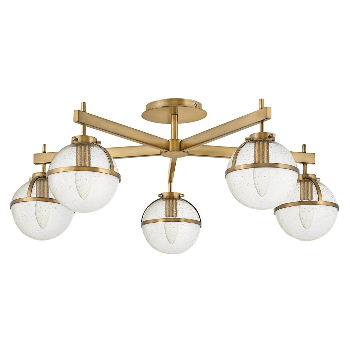 Elstead Lighting Hollis Deckenleuchte Semi-Flush 5-Light Messing Klarglas E14 IP44