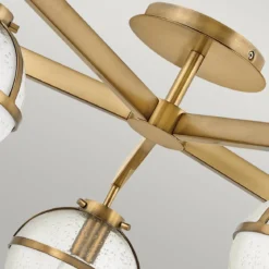 Elstead Lighting Hollis Deckenleuchte Semi-Flush 5-Light Messing Klarglas E14 IP44