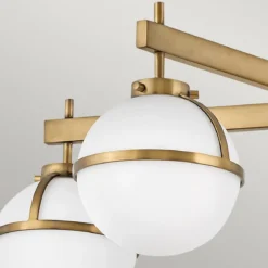 Elstead Lighting Hollis Deckenleuchte Semi-Flush 5-Light Messing Opalglas E14 IP44