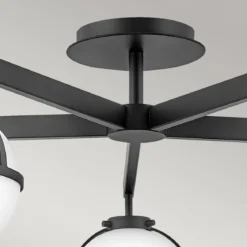 Elstead Lighting Hollis Deckenleuchte Semi-Flush 5-Light Schwarz Opalglas E14 IP44