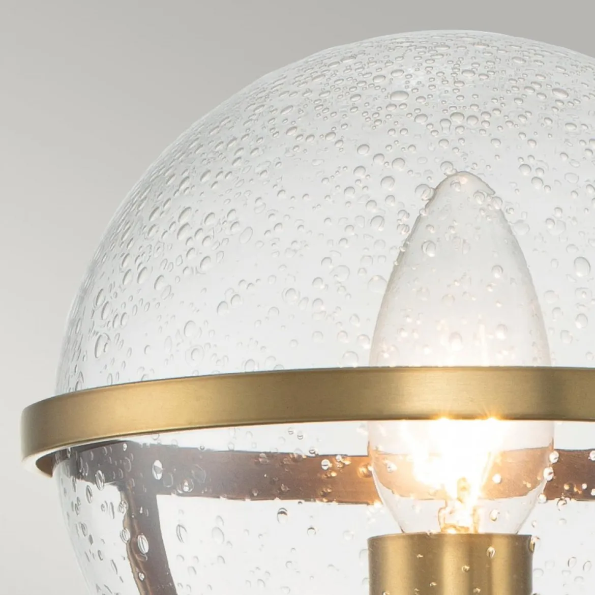 Elstead Lighting Hollis Wandleuchte 1-Light Messing Klarglas E14 IP44