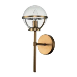 Elstead Lighting Hollis Wandleuchte 1-Light Messing Klarglas E14 IP44