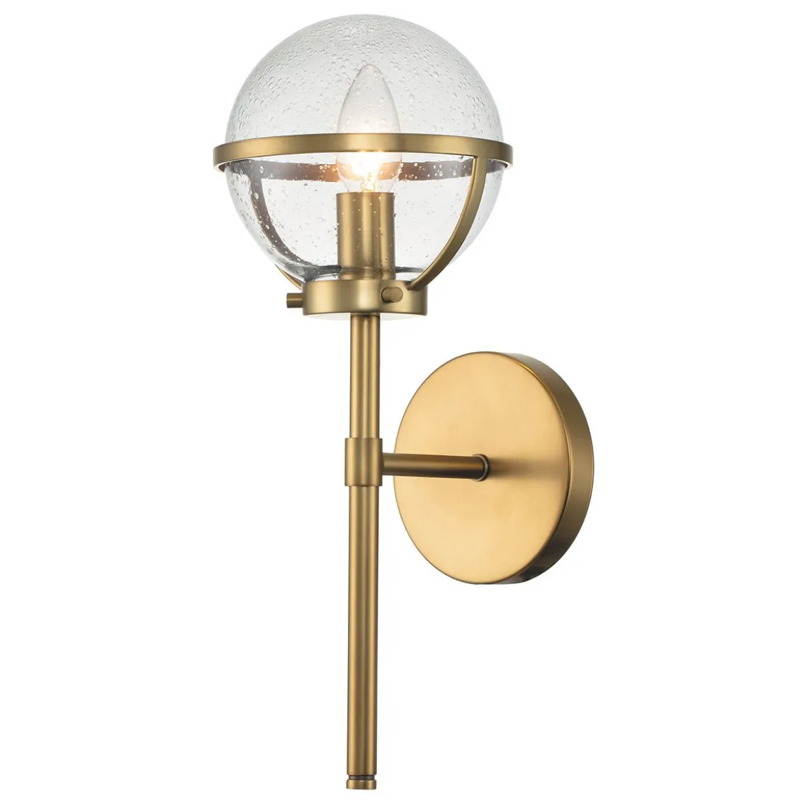Elstead Lighting Hollis Wandleuchte 1-Light Messing Klarglas E14 IP44