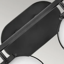 Elstead Lighting Hollis Wandleuchte 2-Light Schwarz Opalglas E14 IP44