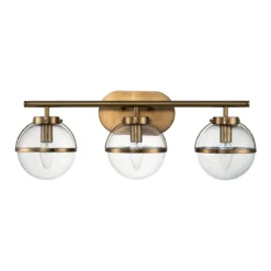Elstead Lighting Hollis Wandleuchte 3-Light Messing Klarglas E14 IP44