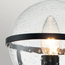 Elstead Lighting Hollis Wandleuchte 1-Light Schwarz Klarglas E14 IP44