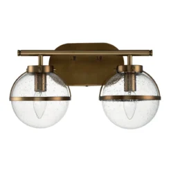 Elstead Lighting Hollis Wandleuchte 2-Light Messing Klarglas E14 IP44