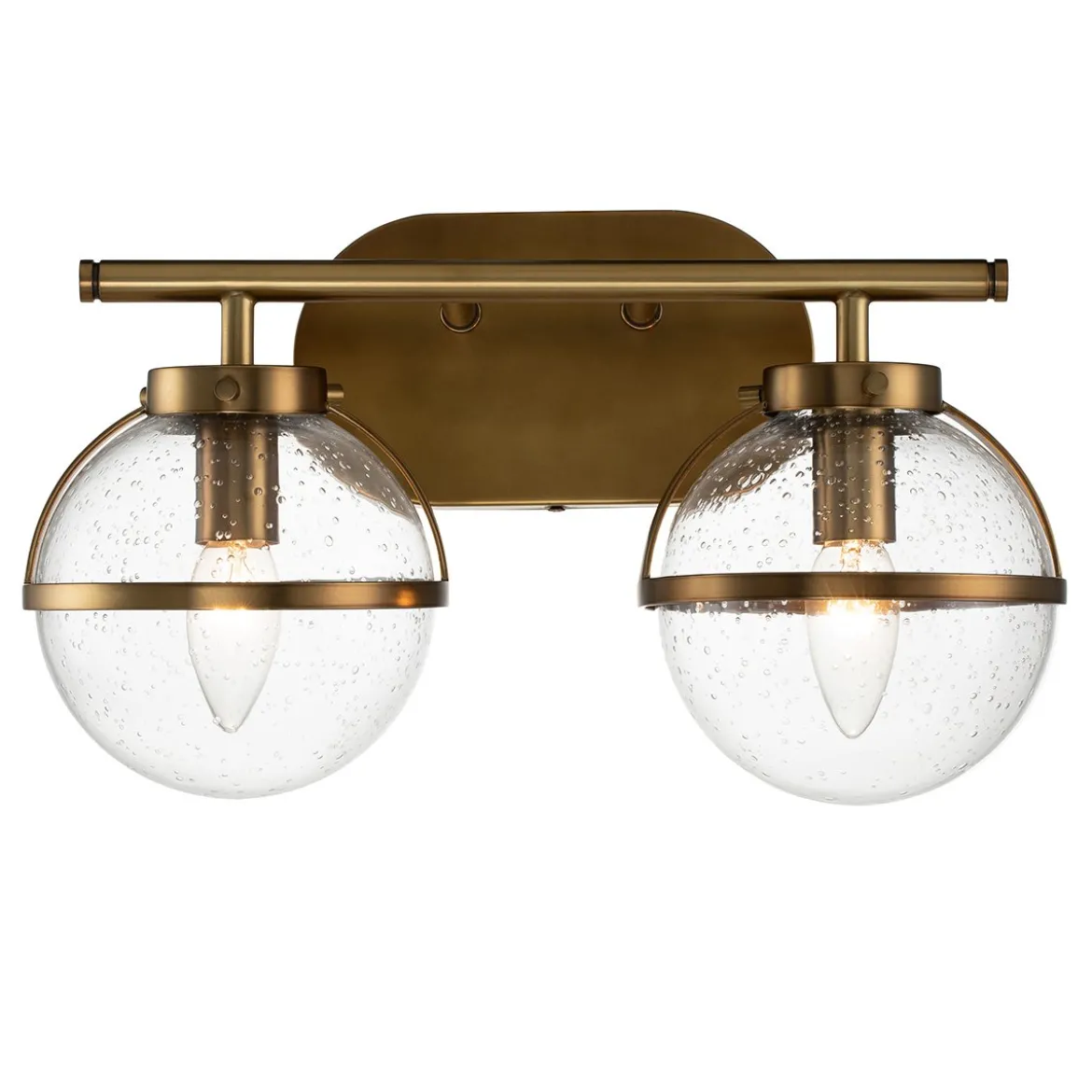Elstead Lighting Hollis Wandleuchte 2-Light Messing Klarglas E14 IP44