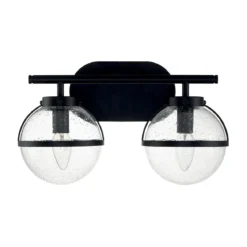 Elstead Lighting Hollis Wandleuchte 2-Light Schwarz Klarglas E14 IP44