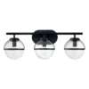 Elstead Lighting Hollis Wandleuchte 3-Light Schwarz Klarglas E14 IP44