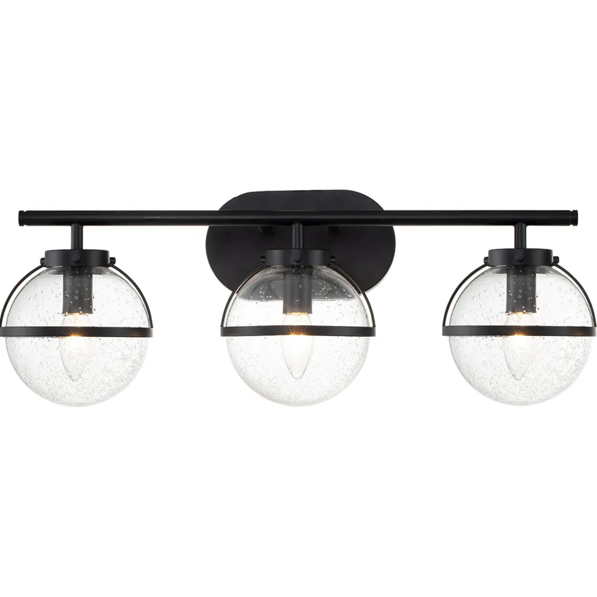 Elstead Lighting Hollis Wandleuchte 3-Light Schwarz Klarglas E14 IP44