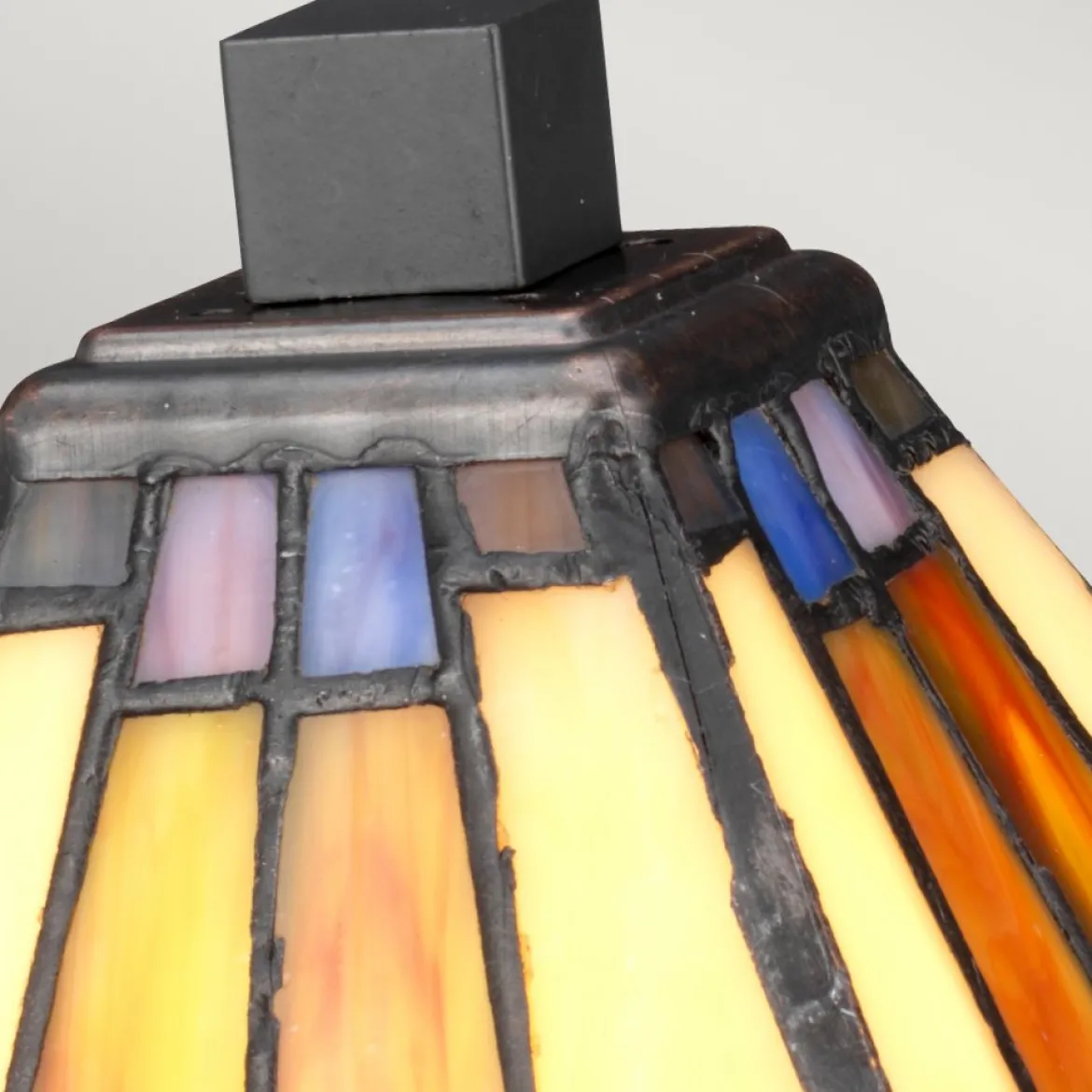 Elstead Lighting Holmes Tischleuchte Mini 1-Light Tiffany-Stil Bronze E14
