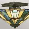 Elstead Lighting Inglenook Deckenleuchte Semi-Flush 2-Light Tiffany-Stil Bronze E27