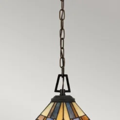Elstead Lighting Inglenook Pendelleuchte 3-Light Down Tiffany-Stil Bronze E27