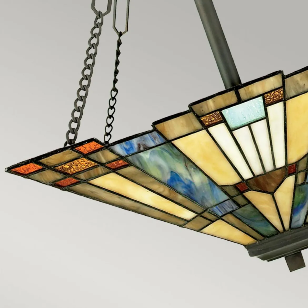 Elstead Lighting Inglenook Pendelleuchte 3-Light Up Tiffany-Stil Bronze E27