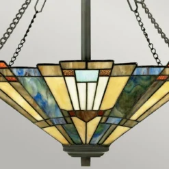 Elstead Lighting Inglenook Pendelleuchte 3-Light Up Tiffany-Stil Bronze E27